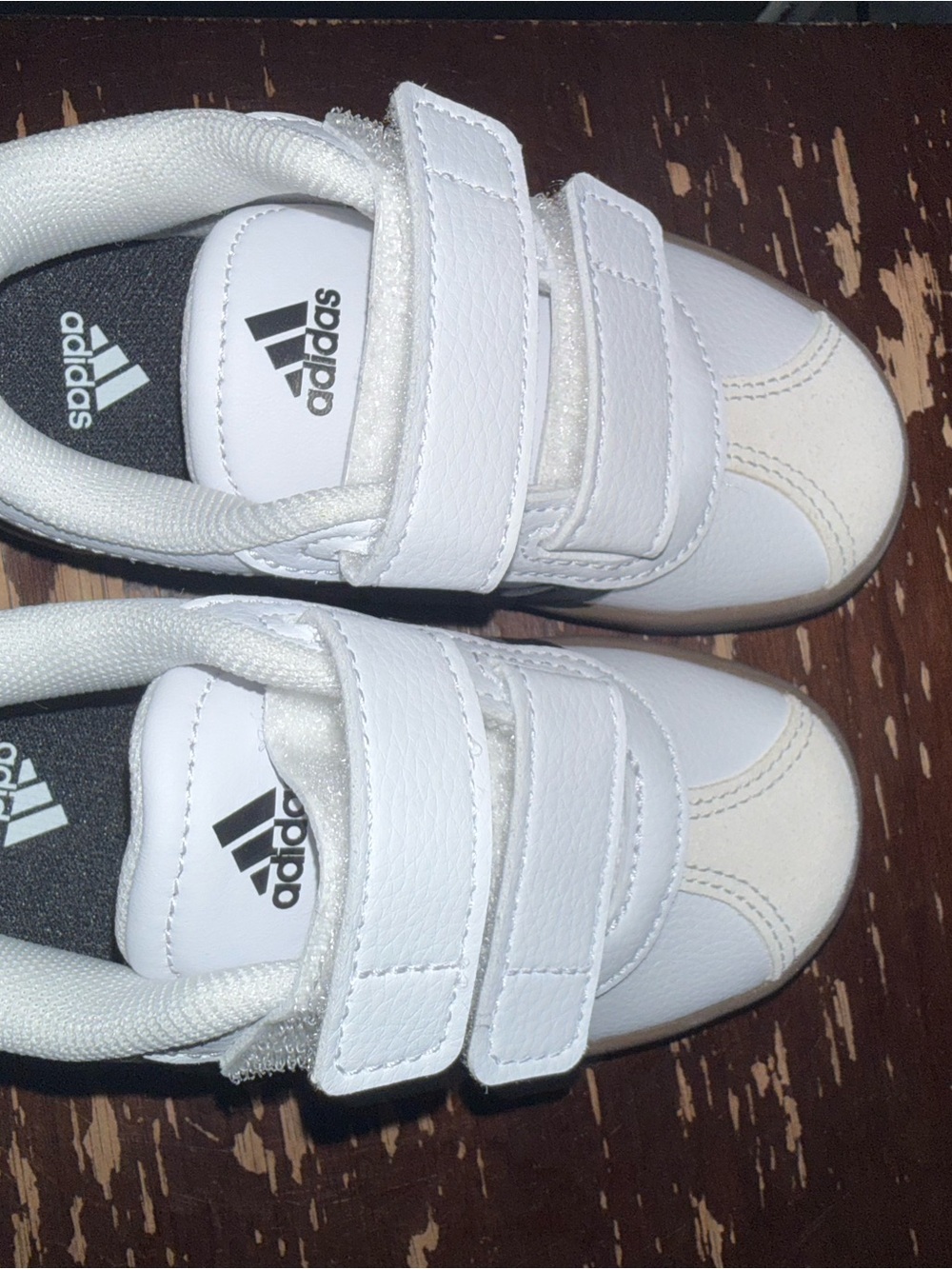 adidas Kids White Velcro Strap Sneakers